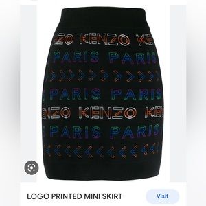 Kenzo all over logo wool mini skirt size S